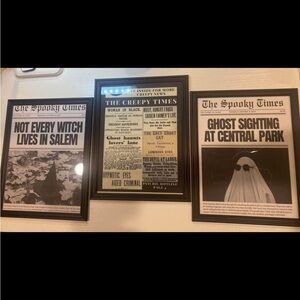 Set of 3 Apooky Times and Creepy Times Framed 8x10” prints
